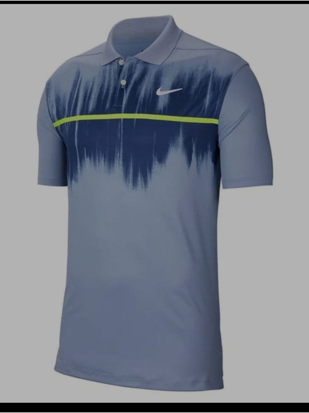 Nike Polo Dry Vapor Fog Print Blue Golf Shirt Xl Like New